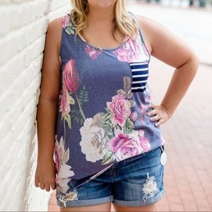 Floral Pattern Mix Tank